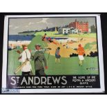 2x National Railway Museum Travel St Andrews Golf posters - reproduced posters, ready to frame -