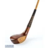 T Morris light stained beech wood bulger driver fitted with replaced full length hide grip