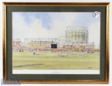 2 Eric Thompson Cricket Prints, to include the Oval England v Australia 1981, New Ground Worcester -