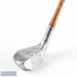 Mills BGS Model alloy head brassie spoon with 3x rear wooden inserts showing a good maker's shaft