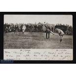 Scarce Wrench Series Amateur Championship Golfing Postcard - Mr J Graham (RLGC) and J L Low