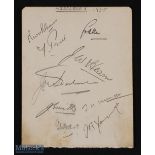 1935 Middlesex County Cricket Club Autograph Page of Signatures, 9 signatures on one side of page,