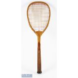 c1896 Thonet Austria Wooden Flat Top Tennis Racket - Model Aglaia IVa # - although not stamped