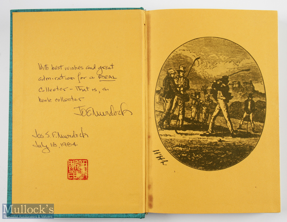 Interesting early Joe Murdoch signed golf book and post card invitation (2) "The Library of Golf - Image 2 of 4