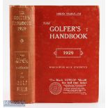 1929 The Golfer's Handbook 31st ed publ'd Edinburgh & London - Price 7/6d - in the original red