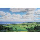 S J Johnneson signed ltd ed colour golf print titled "Northam Burrows" Westward Ho! signed in pencil