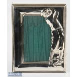 Silver Golfing Picture Frame with embossed golfer figure, hallmarked Sheffield 1996 by Carrs of
