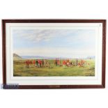 Francis Powell Hopkins ((1830-1913) large colour Golf Print titled "The First Tee at Westward Ho!"