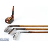 4x Various golf clubs to incl Royal made by Forgan mid iron, G Cuthbert Carnoustie 'Caddie' brand