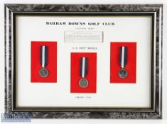 Rare Collection of Barham Downs Golf Club (Est. 1891- WWI) Collection of 3x silver medals won by H D