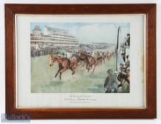 1914 Durbar II Winning the Derby Print, a period print in its original oak frame - some discolouring