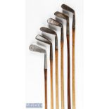 6x Assorted irons inc' Diamond back deep faced mashie by D Anderson & Son St Andrews, Forgan