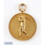 1916 Warren Golf Club New Brighton 9ct Gold Medal - Stroke Competition Won by A C Perry, golfer