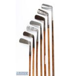 7x Various blade putters to incl E Wilson flanged straight blade, Gibson of Kinghorn straight blade,