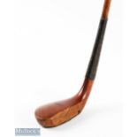 Dual stamped H Philp/R Forgan wide bodied light stained fruitwood scare neck putter showing