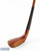 Dual stamped H Philp/R Forgan wide bodied light stained fruitwood scare neck putter showing