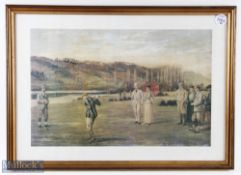 Sealy, Allen C (1850-1927) Golf Colour Prints (2) depicting two period golfing scenes of golfers