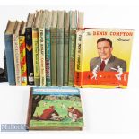 Vintage Cricket Books: a selection to include The MCC Cricket Coaching Book 1952, and 1965 ex lib,