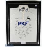 2011 Nottinghamshire CCC Squad Signed Cricket Shirt - professionally framed - size 87x67cm.