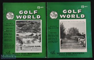 2x 1953 Golf World Weekly USA Newspapers Publ'd Pinehurst NC - Vol.6 No.31 and 32 Jan 9th and 16th