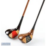 2x Ben Sayers Big Ben persimmon wood drivers c1970s both fitted with unusual shafts, the light