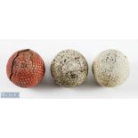 3x large various Bramble Pattern Golf Balls - Haskell Bramble retaining much of the original red