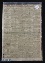 1810 The Edinburgh Evening Courant Golfing Announcement Newspaper Announcement - dated Monday June