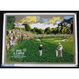 1998 US Open Championship Golf Poster signed by Artist Ken Reed. The Olympic Club San Francisco