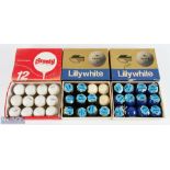 36 Lillywhite and Bronty golf balls most of the Lillywhite ball are wrapped all the Bronty ball