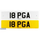 Rare UK Private Car Registration No. Plate "18 PGA" - c/w full retention documents which will be