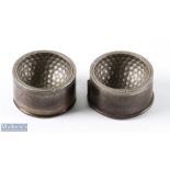 Interesting Metal Dimple Pattern Golf Ball Mould - both stamped with the letter B to each base -