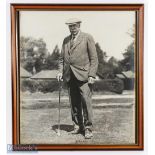 James Braid (Walton Heath Golf Club) large photograph print with facsimile signature - c/w hickory