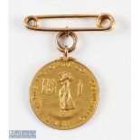 The Lady's Pictorial Golf Competition 1911 9ct Gold Medal engraved to the reverse 'Qualifying