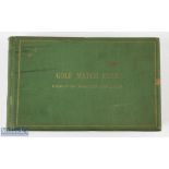 Golf Match Club Record of Matches 1897 to 1938 Book in original green board covers, some signs of