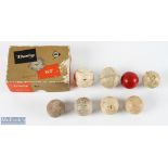 Assorted Golf Balls - Dimple Golf Ball, Fives Balls, Replica Feathery golf ball + unknown, Dimples