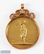 9ct Gold Golfer Design Medal hallmarked Birmingham, possibly 1946, 26mm dia., weight 6.9g