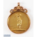 9ct Gold Golfer Design Medal hallmarked Birmingham, possibly 1946, 26mm dia., weight 6.9g