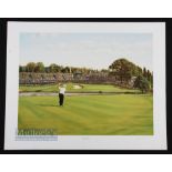 Graeme Baxter Signed by Artists 'The Shot Ryder Cup 1989' Golf Print signed in pencil to the border,