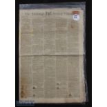 1800 The Edinburgh Evening Courant Newspaper Golfing Announcement - dated Saturday July 26 -