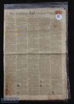 1800 The Edinburgh Evening Courant Newspaper Golfing Announcement - dated Saturday July 26 -