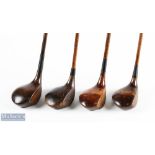 4x Assorted socket neck woods to incl large head driver unnamed, Alf Pagan Worley Park large head