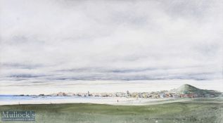 G Bowie signed watercolour - "The 17th Golf Green North Berwick" signed by the artist and dated '