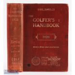 1928 The Golfer's Handbook 30th ed publ'd Edinburgh & London - Price 7/6d - in the original red