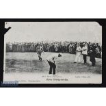 Early Open (Golf) Championship Postcard - Alex Herd (Champion) and Andrew Kirkaldy putting out -