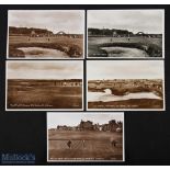 Part Set of The Old Golf Course St Andrews Real Photograph Postcards (5) - The 1st Green and Swilkin