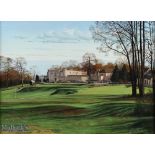 Graeme Baxter original oil on canvas "Wentworth Golf Club House and First Tee" signed and dated 1991