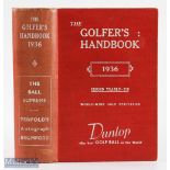 1936 The Golfer's Handbook 38th ed publ'd Edinburgh & London - Price 7/6d - in the original red