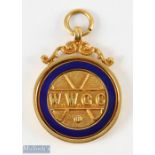 9ct Gold and enamel WWGC Medal inscribed to the rear C R Morley 1931, hallmarked Birmingham 1930,