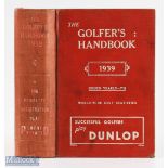 1939 The Golfer's Handbook 41st ed publ'd Edinburgh & London - Price 7/6d - in the original red