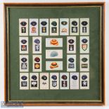 1928 Will's Cricketers, a full set of 50 framed under glass, plus, W A & A C Churchman Famous